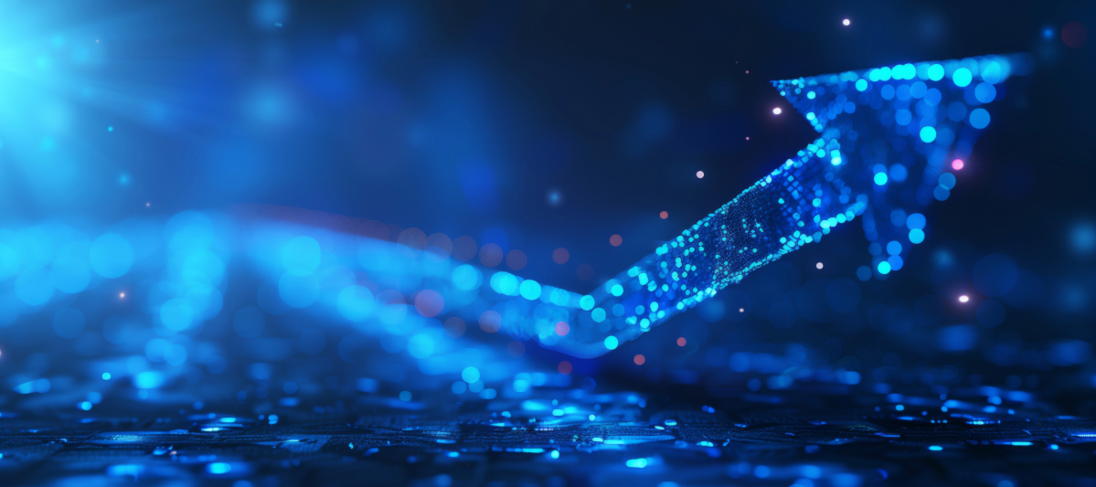 Digital arrow pointing up