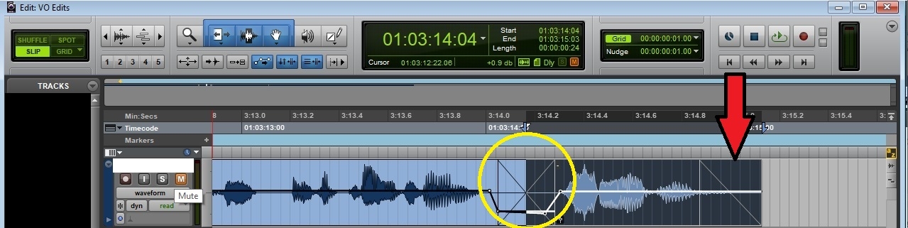 Crossfades in pro-tools voice over edit